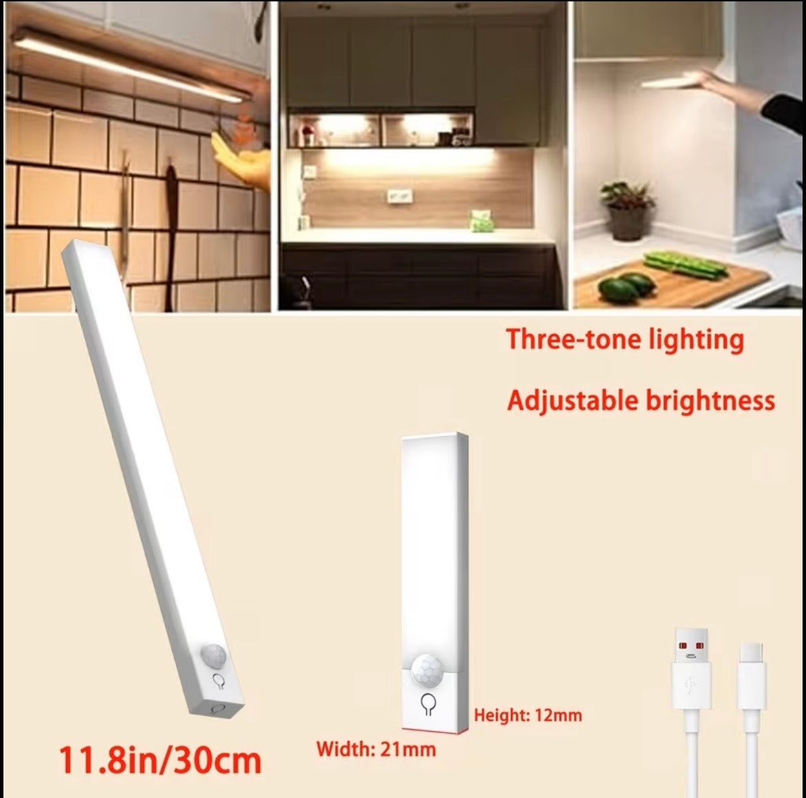 Lumo Motion Sensor LED Light – USB Rechargeable, Wireless 3-Tone Lighting