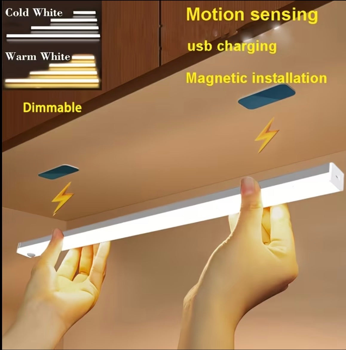 Lumo Motion Sensor LED Light – USB Rechargeable, Wireless 3-Tone Lighting